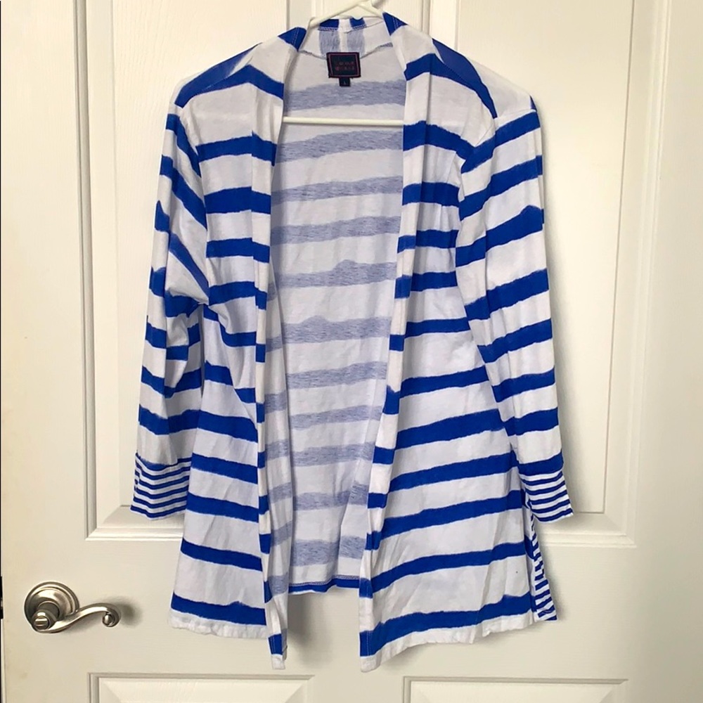 Blue white cardigan